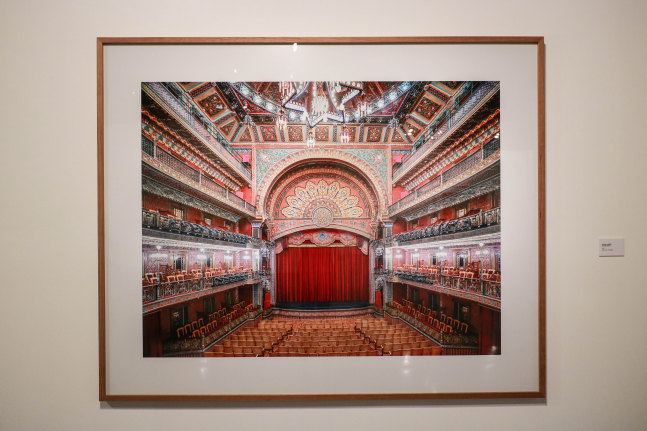 Installation view of photographs by Candida Höfer