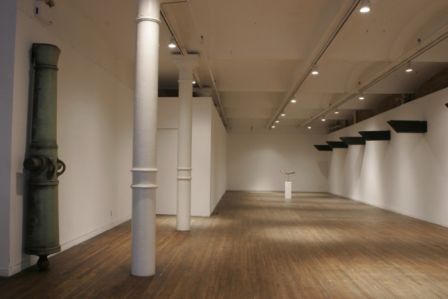 Installation view of sculptures by Valentin Carron