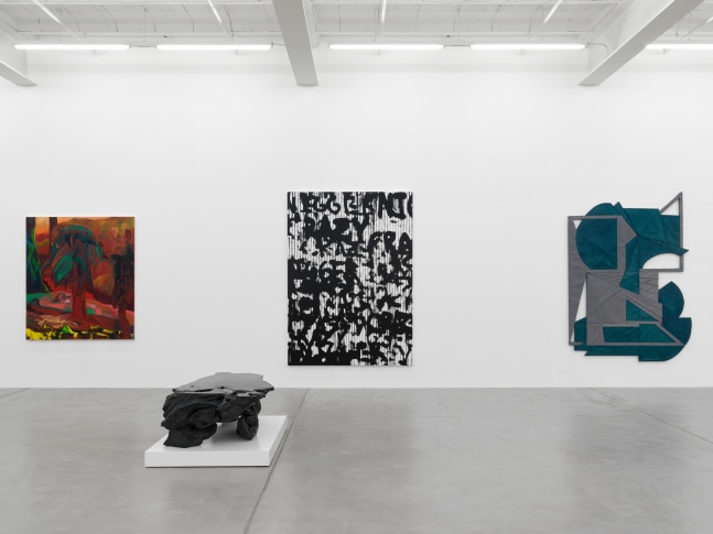 Installation view of group painting and sculpture exhibition