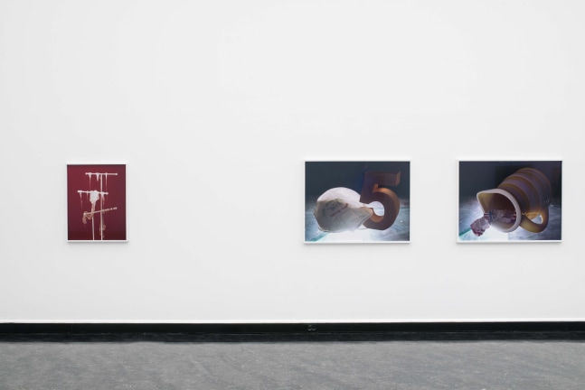 Installation view of photographs by Torbjørn Rødland
