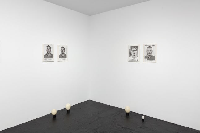 Installation view of sculptures and wall works by Sarah Ortmeyer