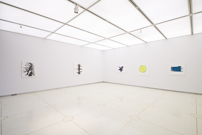 Installation view of paintings by Michael Williams