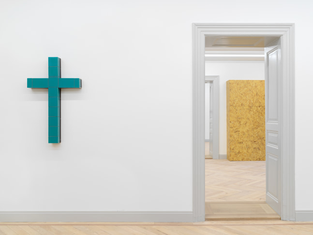 Installation view of Valentin Carron sculpture exhibition