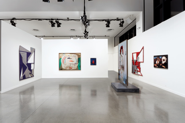 installation view of works by Lucas Blalock and Wyatt Kahn