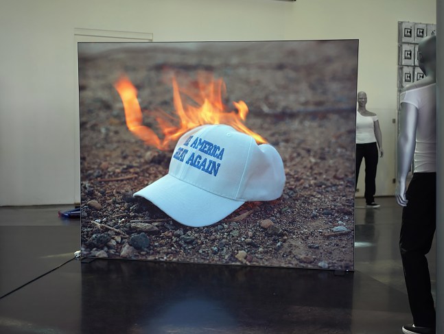 Installation view of video work by Torbjørn Rødland