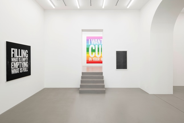 Installation view, John Giorno, God Complex, Galerie Eva Presenhuber, Vienna, 2024