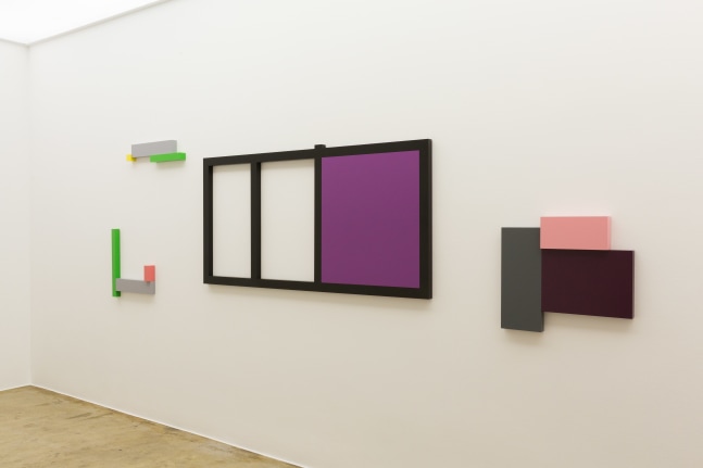Installation view of wall works by Gerwald Rockenschaub