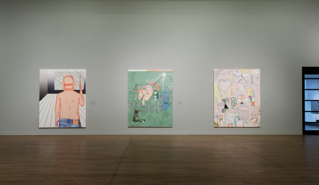 Installation view of paintings by Michael Williams