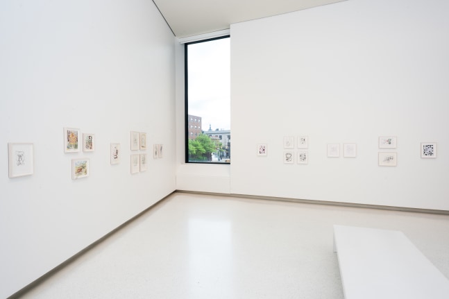 Installation view of paintings by Michael Williams