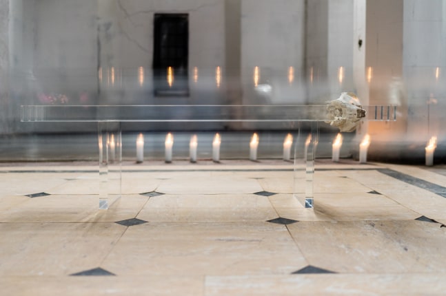 Installation view of sculptures by Matthew Angelo Harrison