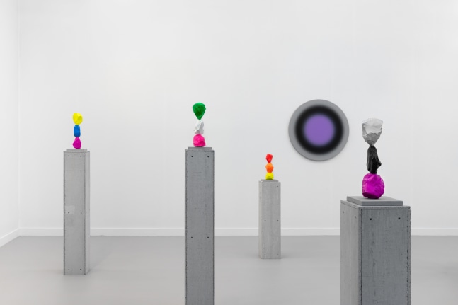 Installation view of sculptures by Ugo Rondinone