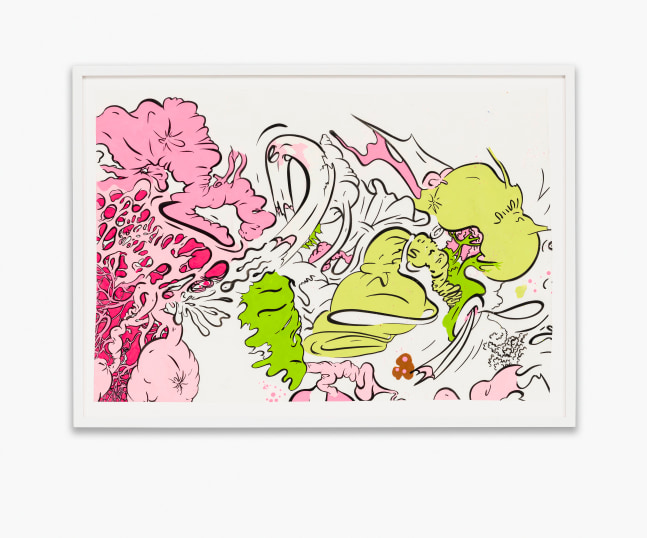 But in Greens and Pinks

2011

Ink, acrylic on vellum

Sheet 37.5 x 55 cm / 14 3/4 x 21 3/4 in

Frame 43.5 x 60.5 x 3.5 cm / 17 1/8 x 23 7/8 x 1 3/8 in

&amp;copy; Sue Williams