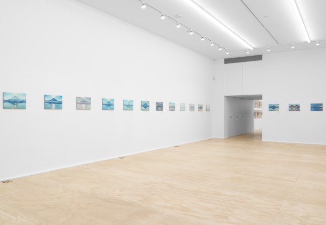 Installation view of Jean-Frédéric Schnyder paintings and sculpture exhibition