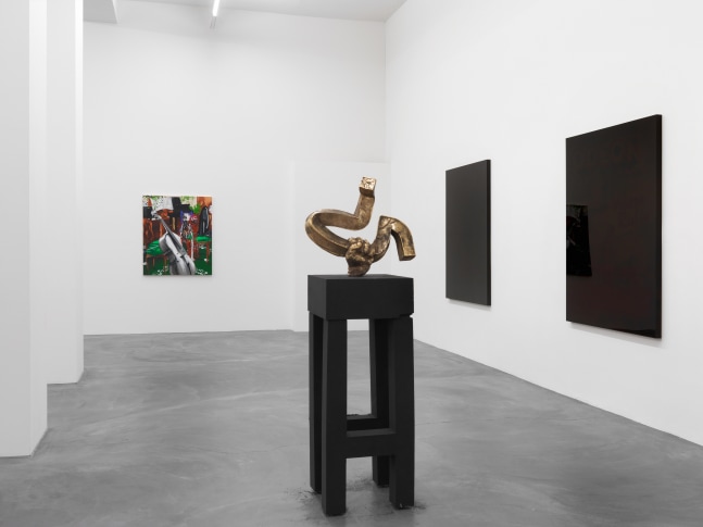 Installation view of paintings and sculptures group exhibition