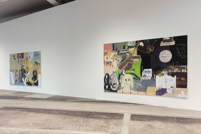 Installation view of paintings by Michael Williams