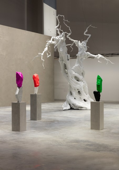 Installation view of sculptures by Ugo Rondinone