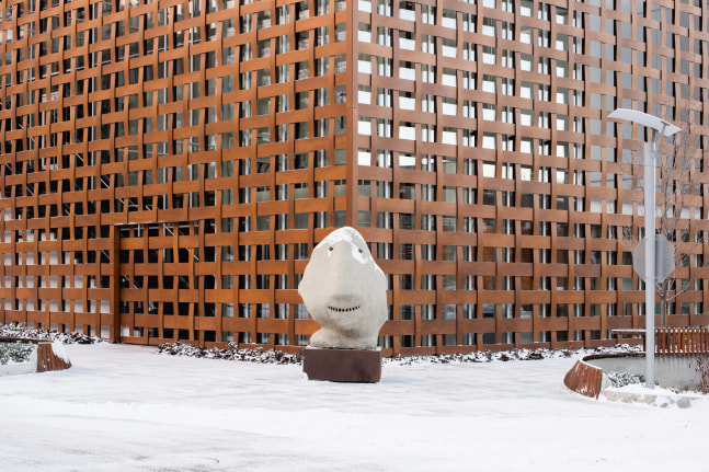 Installation view of sculpture by Ugo Rondinone