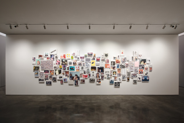 Installation view of paintings by Steven Shearer