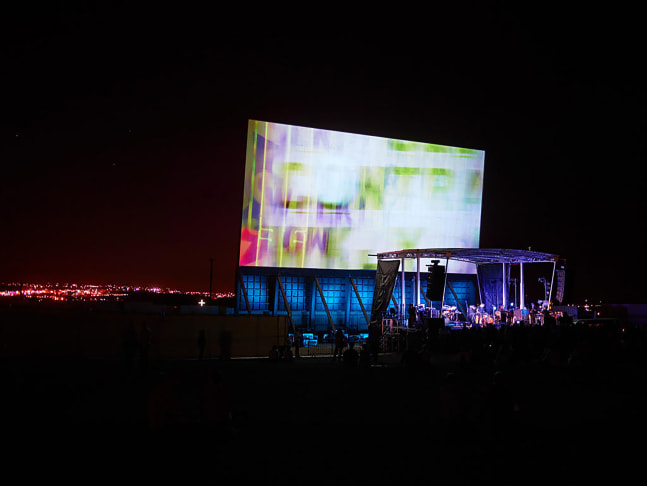 Installation view of living art installation by Doug Aitken