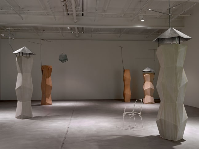 Installation view of Martin Boyce sculpture and photography exhibition