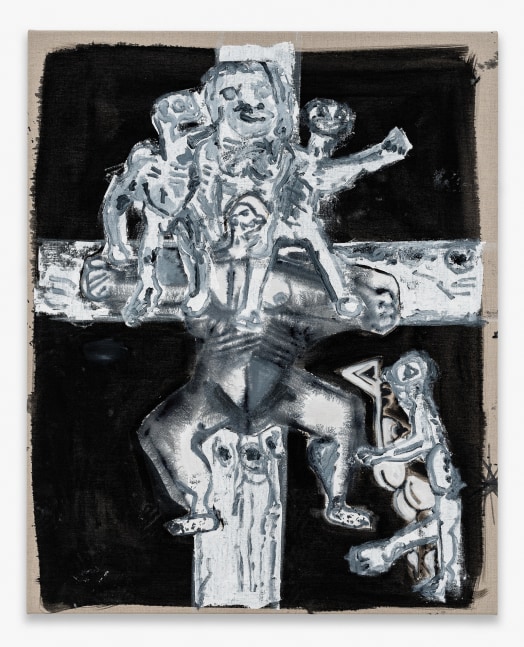 UNTITLED (CRUCIFIXION) 2020 Mixed media on canvas 114.5 x 92.5 x 3 cm / 45 1/8 x 36 3/8 x 1 1/8 in