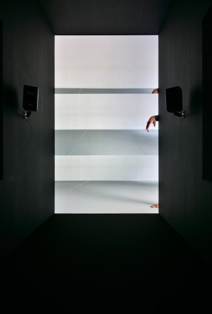 Installation view of video work by Adam Pendleton