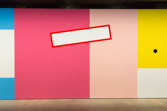 Installation view of wall works by Gerwald Rockenschaub