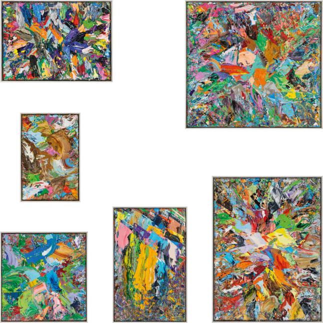 Image of six small paintings by Jean-Frédéric Schnyder