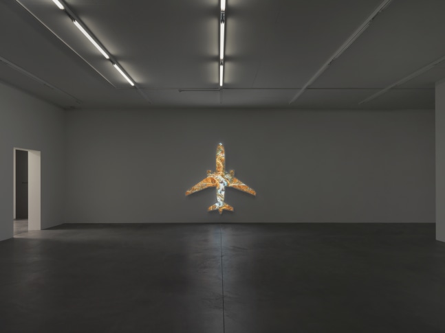 Installation view of Doug Aitken sculpture exhibition