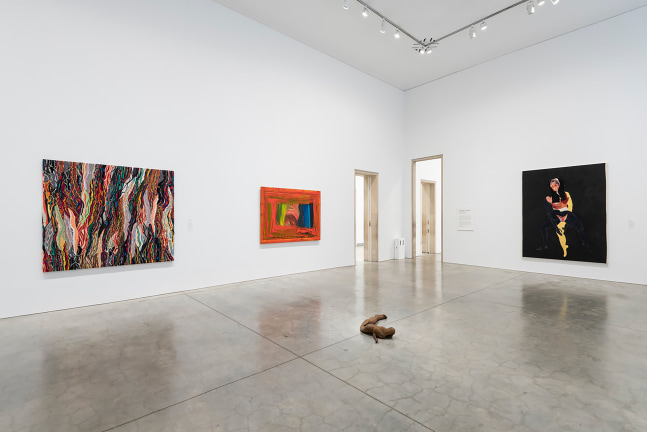 Installation view of painting by Tschabalala Self