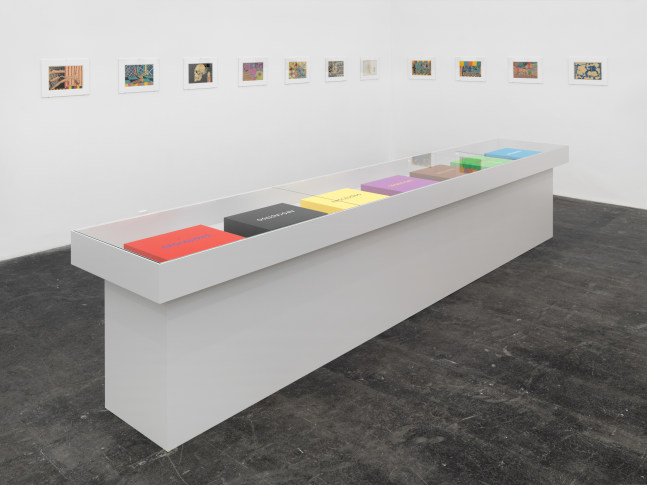 Installation view of Jean-Frédéric Schnyder paintings and sculpture exhibition