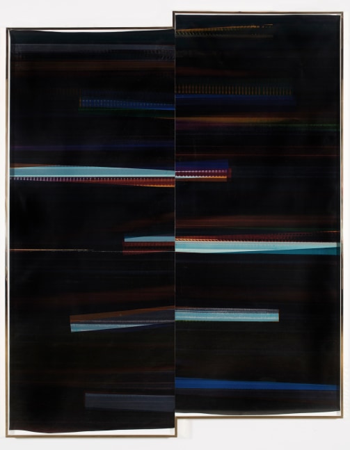 WALEAD BESHTY  RA4 Contact Print   [Black Curl (CMY/Six Magnet/Six Magnet: Los Angeles, California, February 19, 2016, Kodak Professional Ultra Endura N, Em. No. 107-016, 03516), Kreonite KM IV 5225 RA4 Color Processor, Ser. No. 00092174]   2016  Color photographic paper; framed Image 304 x 254 cm / 119 3/4 x 100 in Frame 307.5 x 257 x 16.5 cm / 121 x 101 1/4 x 6 1/2 in  BESHT42752