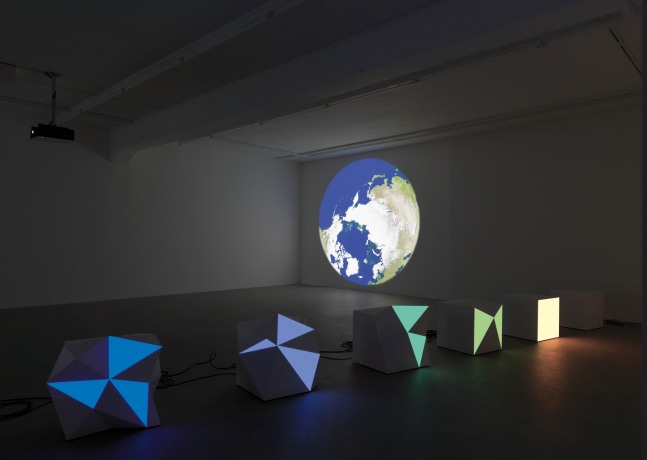 Installation view of Angela Bulloch sculpture and installation exhibition