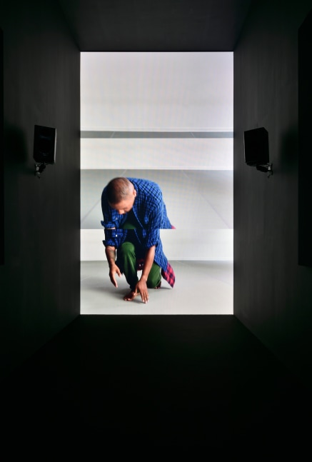 Installation view of video work by Adam Pendleton