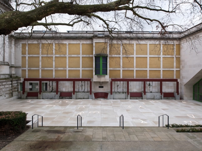 Installation view of outdoor sculpure by Martin Boyce