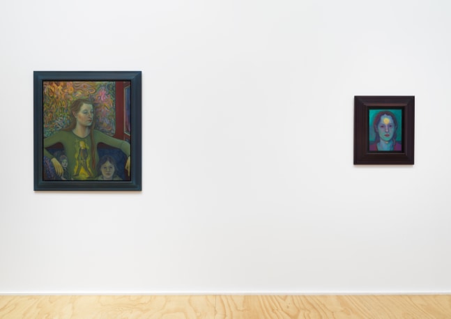 Installation view of Steven Shearer paintings and drawings exhibition