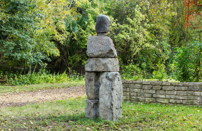 Installation view of sculpture by Ugo Rondinone