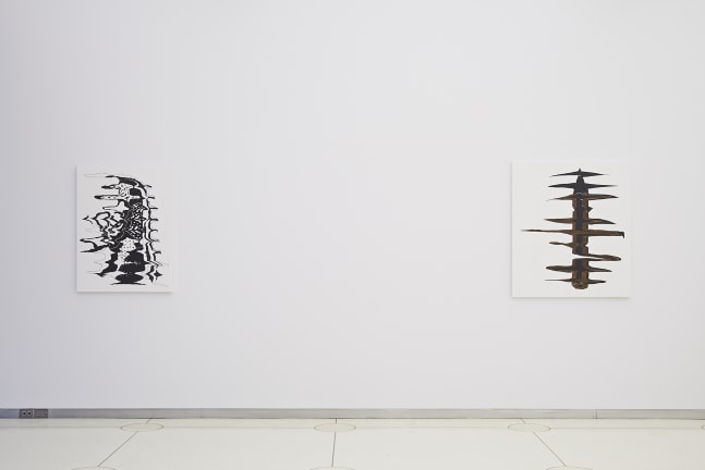 Installation view of paintings by Michael Williams