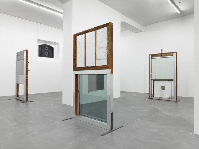 Installation view of Oscar Tuazon sculptures exhibitions