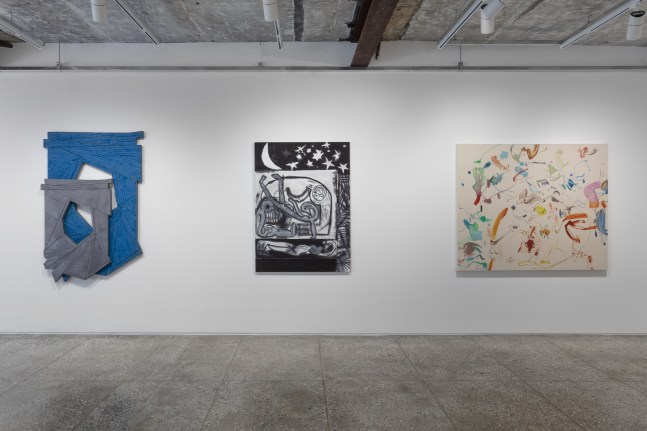 Installation view, Jean-Marie Appriou, Martin Boyce, Austin Eddy, Amy Feldman, Louisa Gagliardi, Matthew Angelo Harrison, Shara Hughes, Wyatt Kahn, Sofia Mitsola, Chemu Ng&amp;rsquo;Ok, Tobias Pils, Tschabalala Self, Sue Williams, Galerie Eva Presenhuber, Taxa, Seoul, 2023
&amp;copy; the artists
Courtesy the artists and Galerie Eva Presenhuber, Zurich / Vienna
Photo: Sebastiano Pellion di Persano