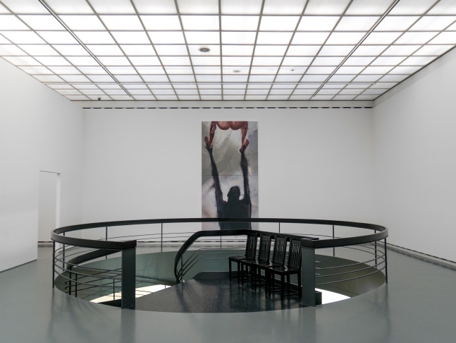 Installation view of Louisa Gagliardi paintings and scultptures