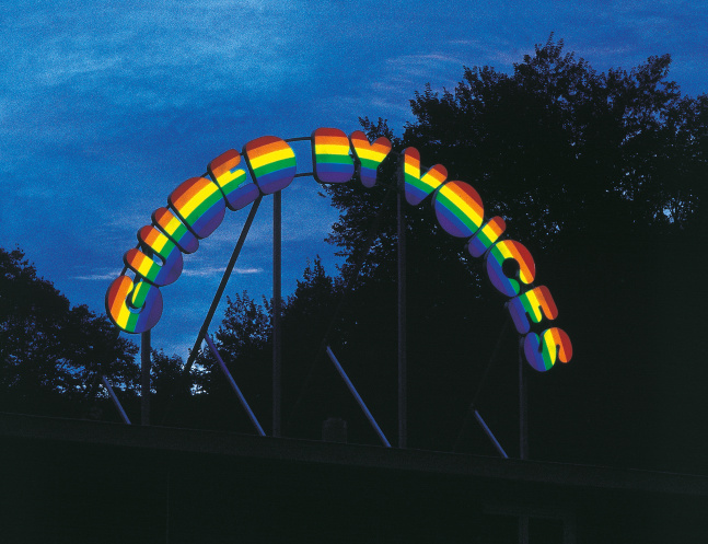 Installation view of sculpture by Ugo Rondinone