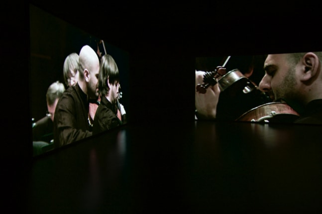 Installation view of video installation by Douglas Gordon