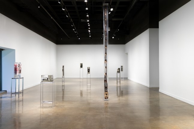 Installation view of sculptures by Matthew Angelo Harrison
