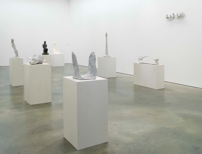 Installation view of sculptures by Andrew Lord