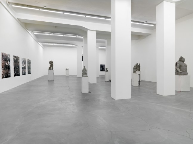 Installation view of Justin Matherly sculpture and monoprint exhibition