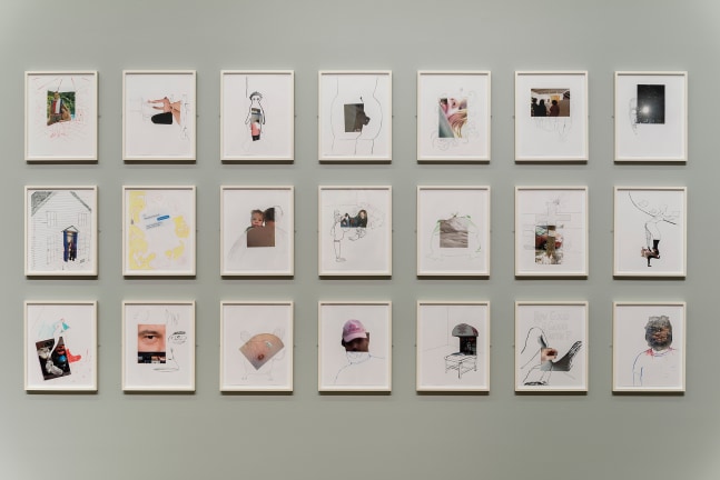 Installation view of paintings by Michael Williams