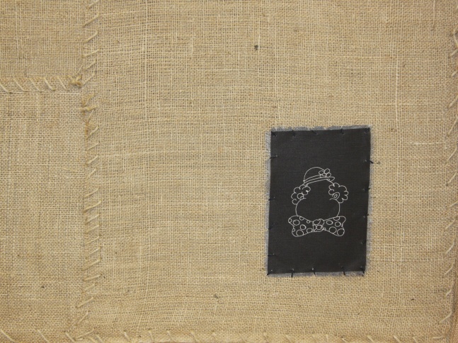 Installation view of Ugo Rondinone brick wall paintings exhibition