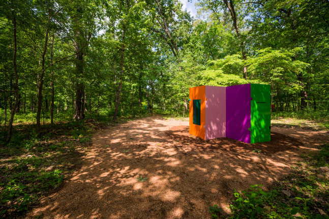 Installation view of sculpture by Sam Falls