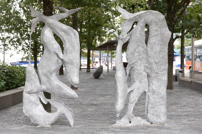 Installation view, Jean-Marie Appriou, Whale Song, Central Wharf, Boston, 2024
